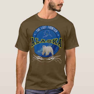 Camiseta Frontera Alaska Con Mapa Y Oso Polar En Vintage