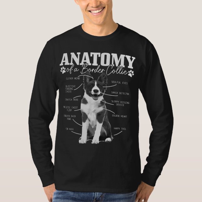 Camiseta Frontera Collie Anatomía Divertida Cute Dog Border (Anverso)