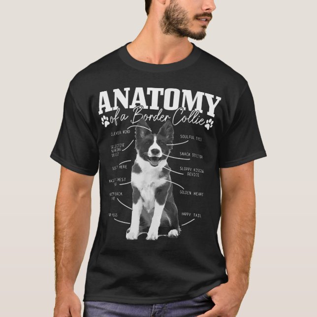 Camiseta Frontera Collie Anatomía Divertida Cute Dog Border (Anverso)