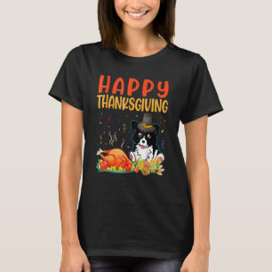 Camiseta Frontera Collie Dog Mira carne de Turquía Feliz Mi