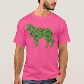 Camiseta Frontera Collie Dog Shamrock Leaf St Patrick Day