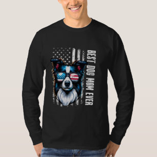 Camiseta Frontera Collie Mamá Mejor Perro Mamá Del 4 De Jul