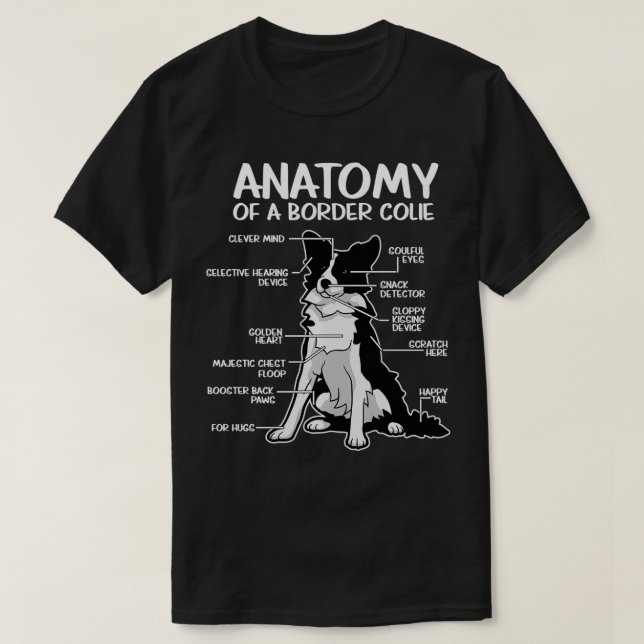 Camiseta Frontera Collie Mom, divertida anatomía de un cont (Diseño del anverso)