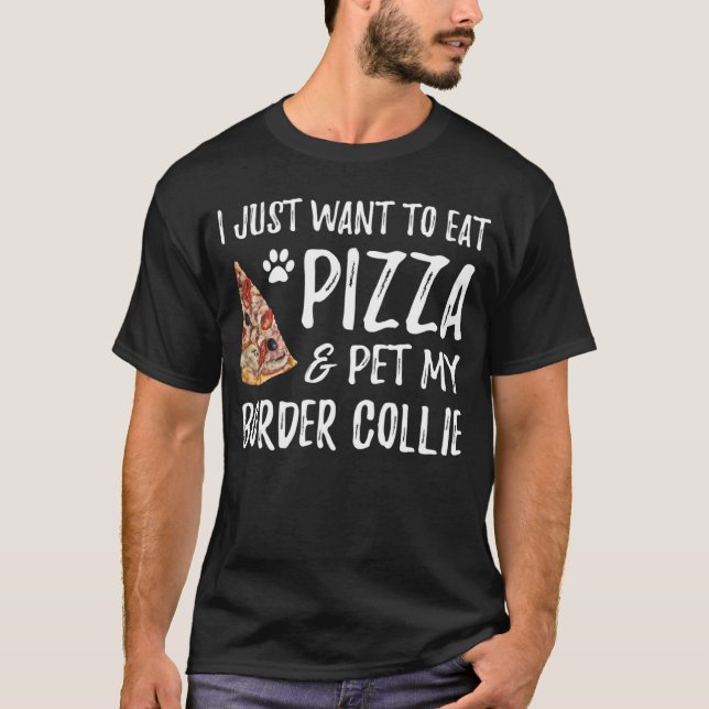 Camiseta Frontera Collie Perro Pizza Perro Mamá (Anverso)