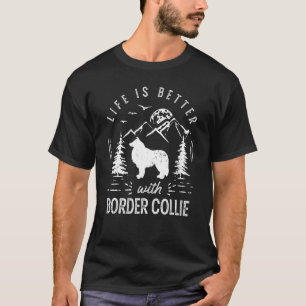 Camiseta Frontera Collie Vida Mejor Mamá Papá Perro