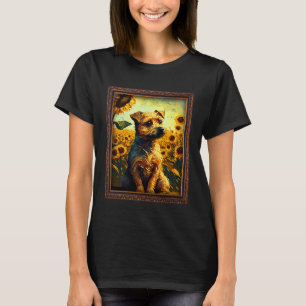 Camiseta Frontera Terrier Pintando Mujeres De Flor De Giro