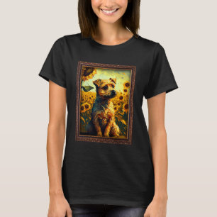 Camiseta Frontera Terrier Pintando Mujeres De Flor De Giro