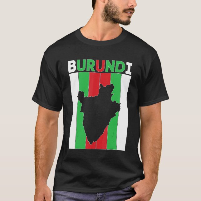 Camiseta Fronteras del país Burundi (Anverso)