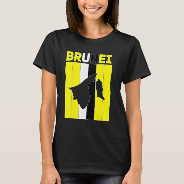 Camiseta Fronteras del país de Brunéi (Anverso)