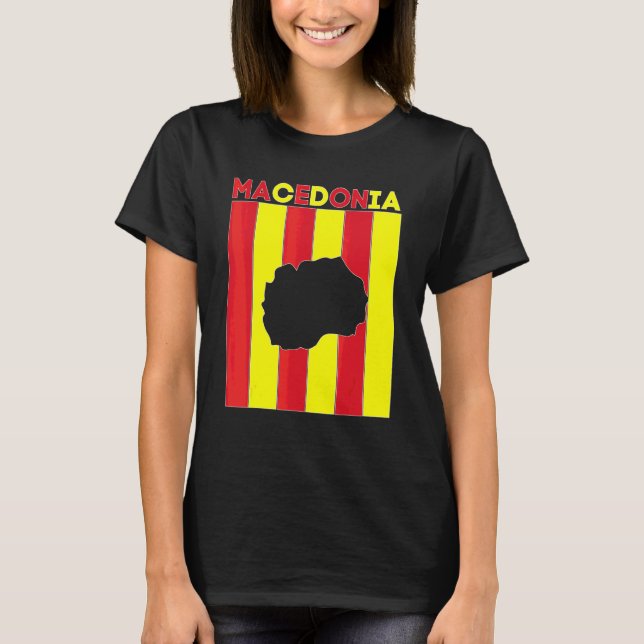 Camiseta Fronteras del país de Macedonia (Anverso)