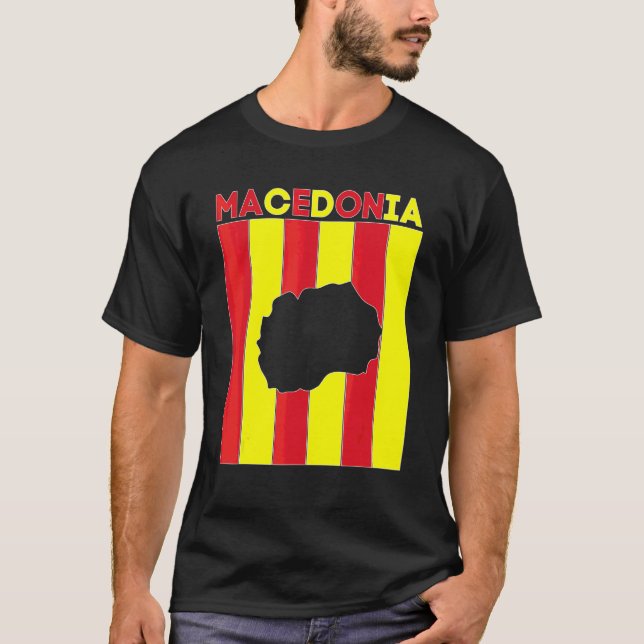 Camiseta Fronteras del país de Macedonia (Anverso)
