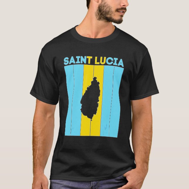 Camiseta Fronteras del país de Santa Lucía (Anverso)