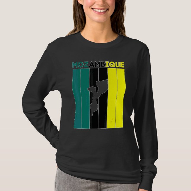Camiseta Fronteras del país Mozambique (Anverso)