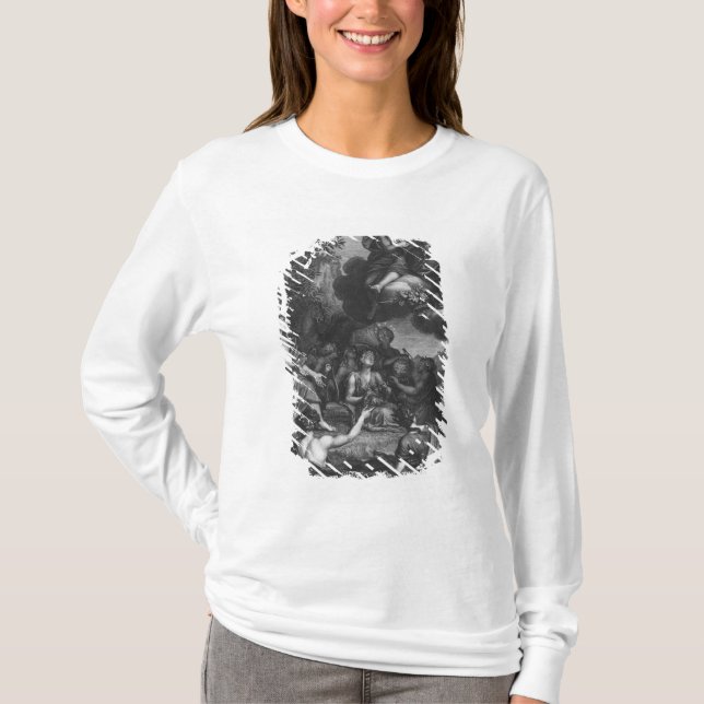 Camiseta Frontispiece a las "obras de Nicolás Boileau (Anverso)