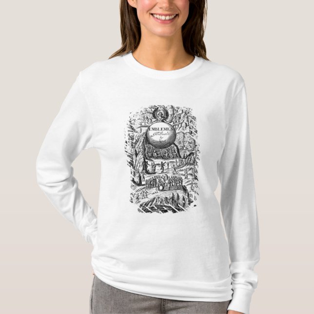 Camiseta Frontispiece a los "emblemas" de George Wither, (Anverso)