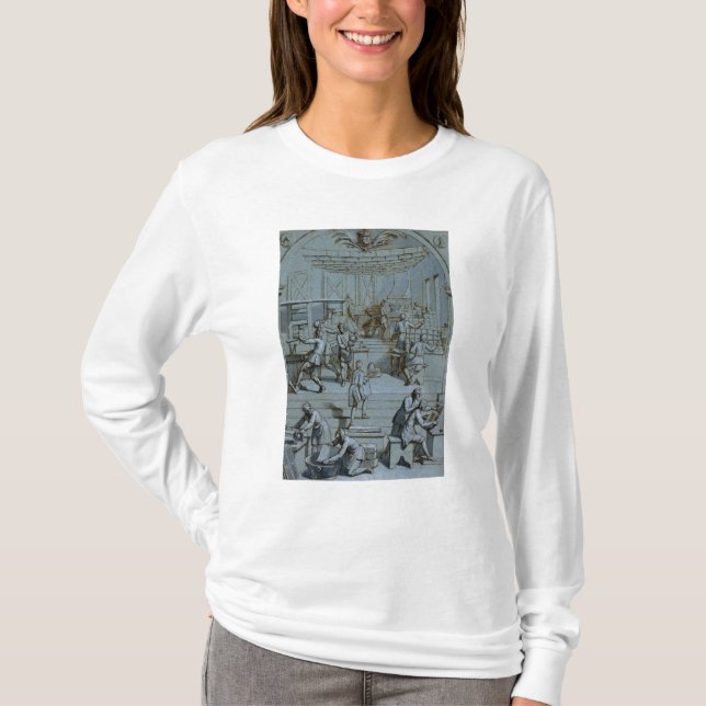 Camiseta Frontispiece para los trabajos de impresión reales (Anverso)