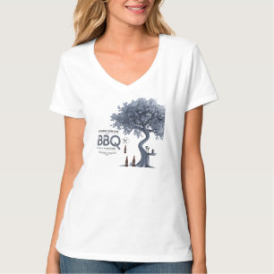 Camiseta Frosty BBQ Forecast V-Neck Tee   Moda Winter BBQ