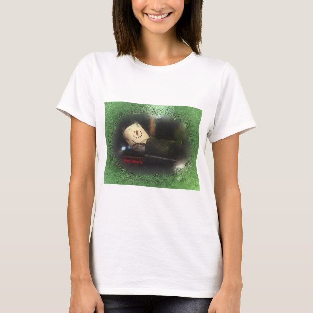 Camiseta Frosty Green S'mores Snowman (Anverso)