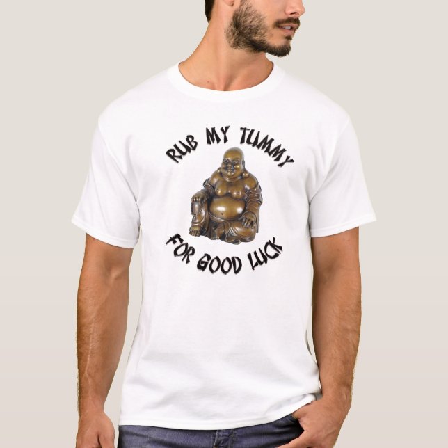 Camiseta Frote mi panza para la buena suerte (Anverso)