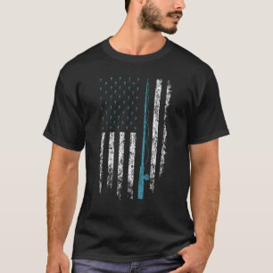 Camiseta Froud Fisherman Usa Vintage Flag Pescador