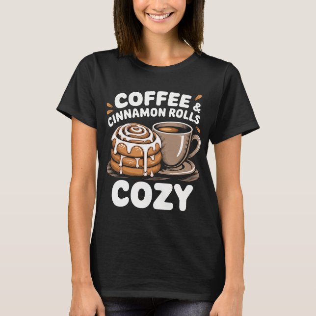 Camiseta Frühstücksliebe – Kaffee & Zimtrollen (Anverso)
