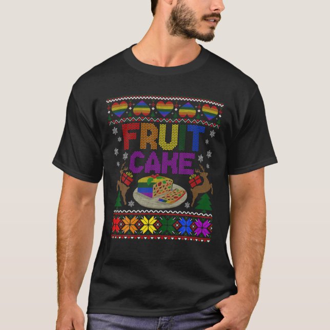 Camiseta Fruit Cake Funny Gay Navidades feos sudan LGBT (Anverso)