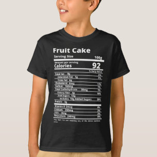 Camiseta Fruit Cake Nutrition Hechos Alimentos Acción de Gr