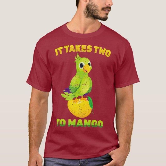 Camiseta Fruit - It Takes Two To Mango - Parrot Bird - (Anverso)