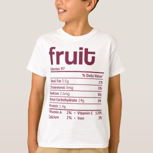 Camiseta Fruit Nutrition Fact Funny Navidades de Acción de 