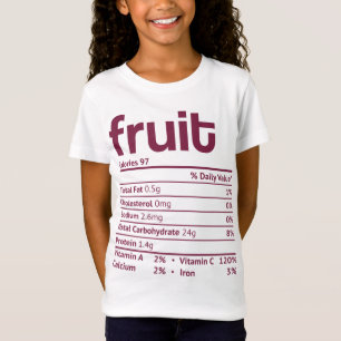 Camiseta Fruit Nutrition Fact Funny Navidades de Acción de