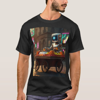 Camiseta Fruit Vendor Robot – Egyptian Street Fusion Art