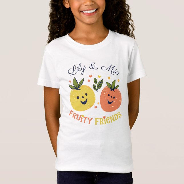 Camiseta Fruity Best Friends Fresa y Naranja (Anverso)