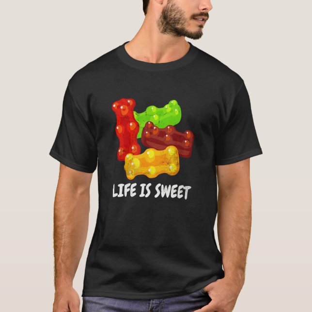 Camiseta Fruity Candy Gummy Bear Life Es Dulce Hombres Muje (Anverso)
