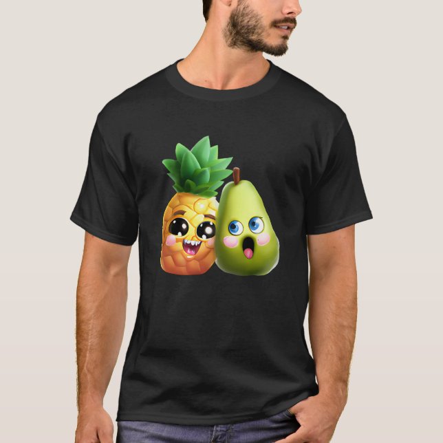 Camiseta Fruity Love  Pear and Pineapple in Love (Anverso)
