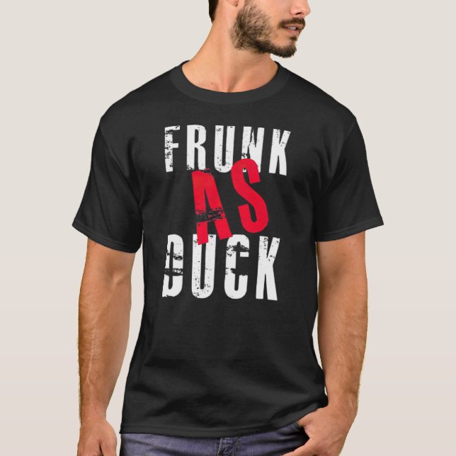 Camiseta FRUNK AS DUCK Black Mens Funny Guay black boston t (Anverso)