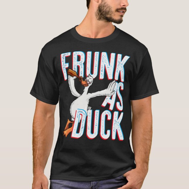 Camiseta Frunk As Duck Funny Bebe Alcohol Lárrado negro (Anverso)