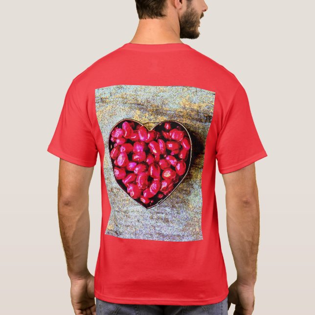 Camiseta "Fruta Corazón Pomegranada" Foto Cute. ¡Hazte con  (Reverso)