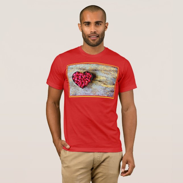 Camiseta "Fruta Corazón Pomegranada" Foto Cute. ¡Hazte con  (Anverso completo)
