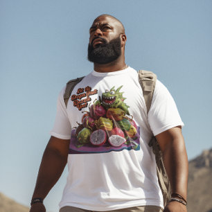 Camiseta Fruta de dragón exótica decorando mesa de madera