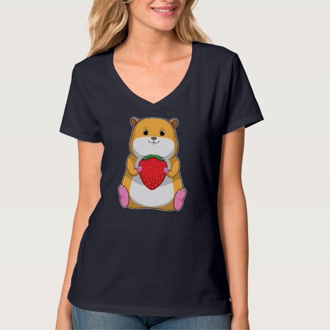Camiseta Fruta de fresa de Hamster (Anverso)