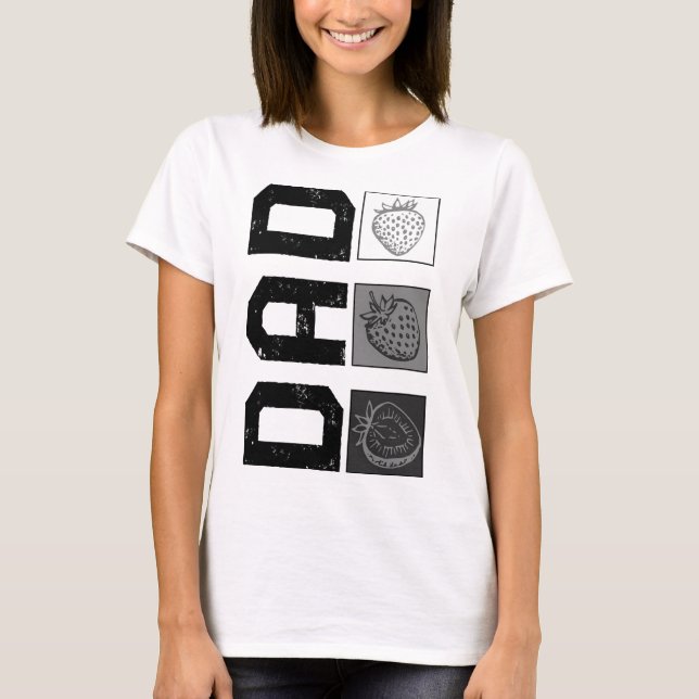 Camiseta Fruta de fresa papá amante del día de papá nuevo p (Anverso)