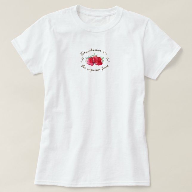 Camiseta Fruta de fresa roja dulce fresca (Diseño del anverso)