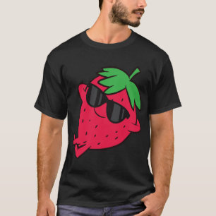 Camiseta Fruta de fresa suave relajante Lazy Strawberry