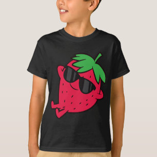 Camiseta Fruta de fresa suave relajante Lazy Strawberry
