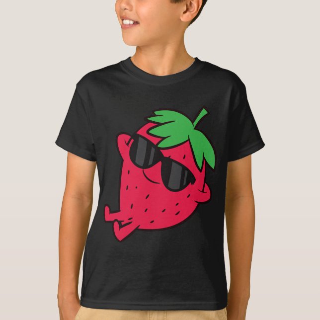 Camiseta Fruta de fresa suave relajante Lazy Strawberry (Anverso)