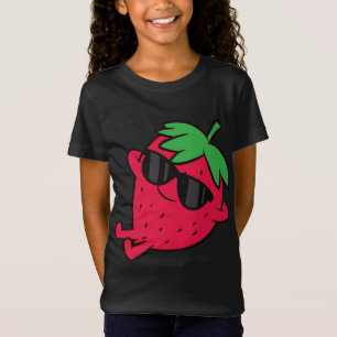 Camiseta Fruta de fresa suave relajante Lazy Strawberry