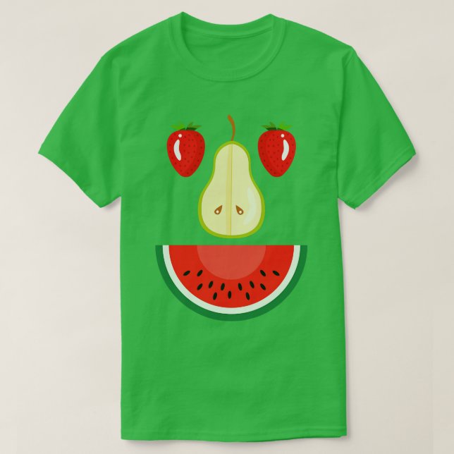Camiseta Fruta de la cara del Melón del agua de fresa (Diseño del anverso)