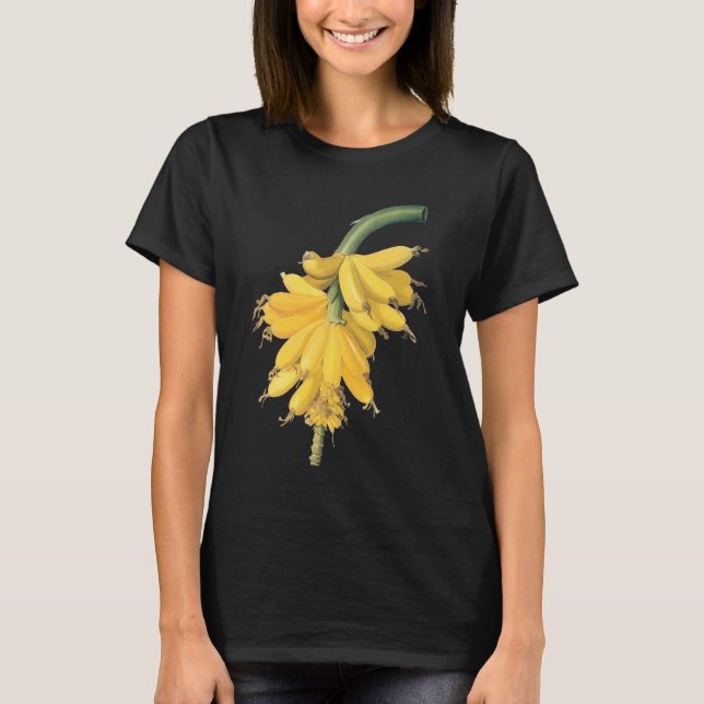 Camiseta Fruta de la comida de la cosecha, plátanos tropica (Anverso)