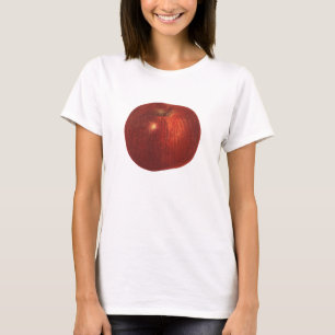 Camiseta Fruta de la Comida Vintage, Manzana Roja Orgánica