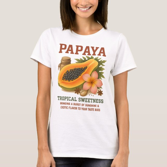 Camiseta Fruta de la Papaya de la vendimia - Retro de dulzu (Anverso)